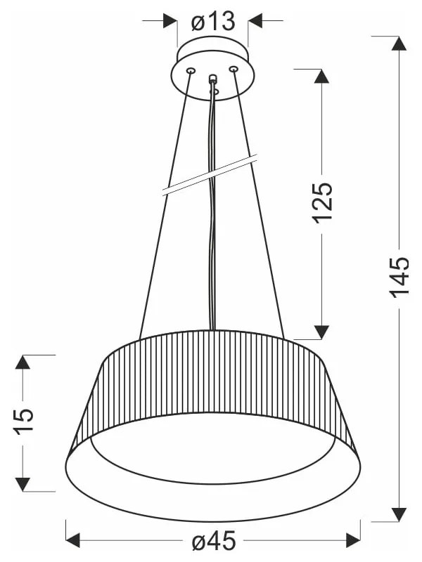 LED висящо осветително тяло с метален абажур в естествено бяло ø 45 cm Umbria - Candellux Lighting