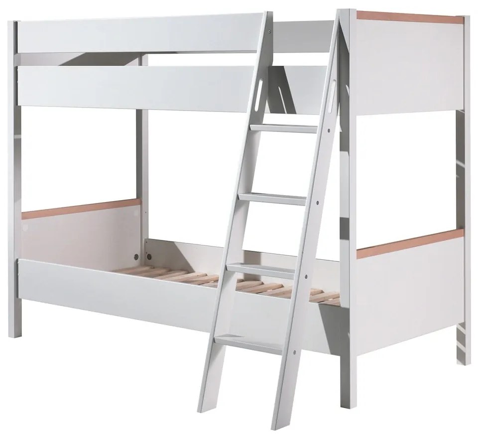 Бяло детско двуетажно легло , 90 x 200 cm London - Vipack