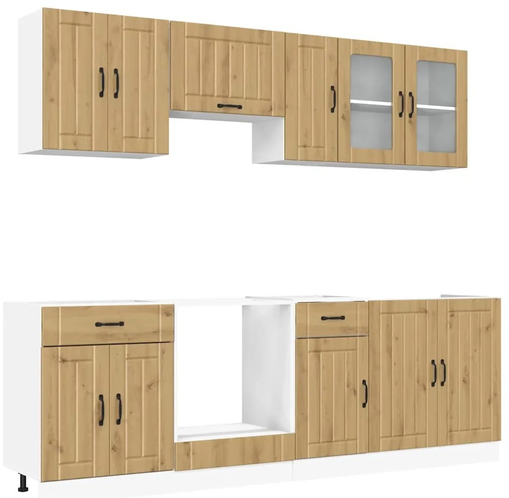 3314840 vidaXL Комплект кухненски шкафове от 8 части Kalmar, инженерно дърво