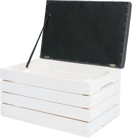 Дървен пуф с място за съхранение - сандък със седалка