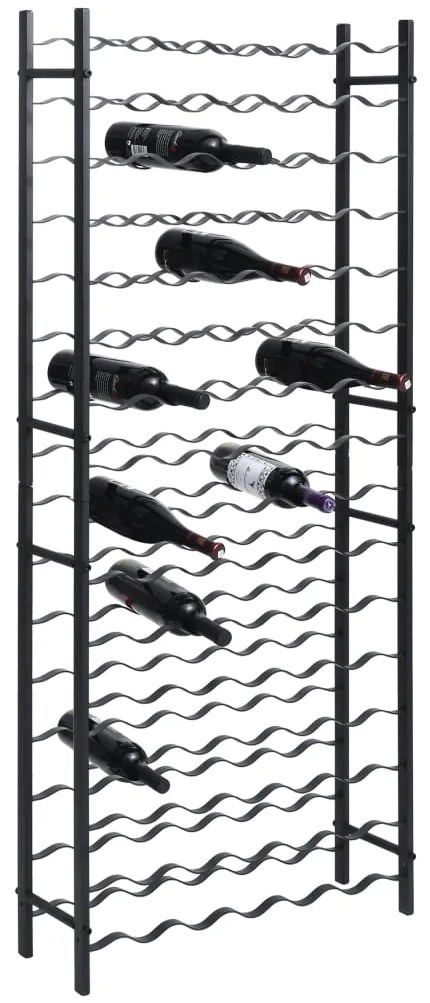 325923 vidaXL Стойка за вино за 96 бутилки, черна, желязна