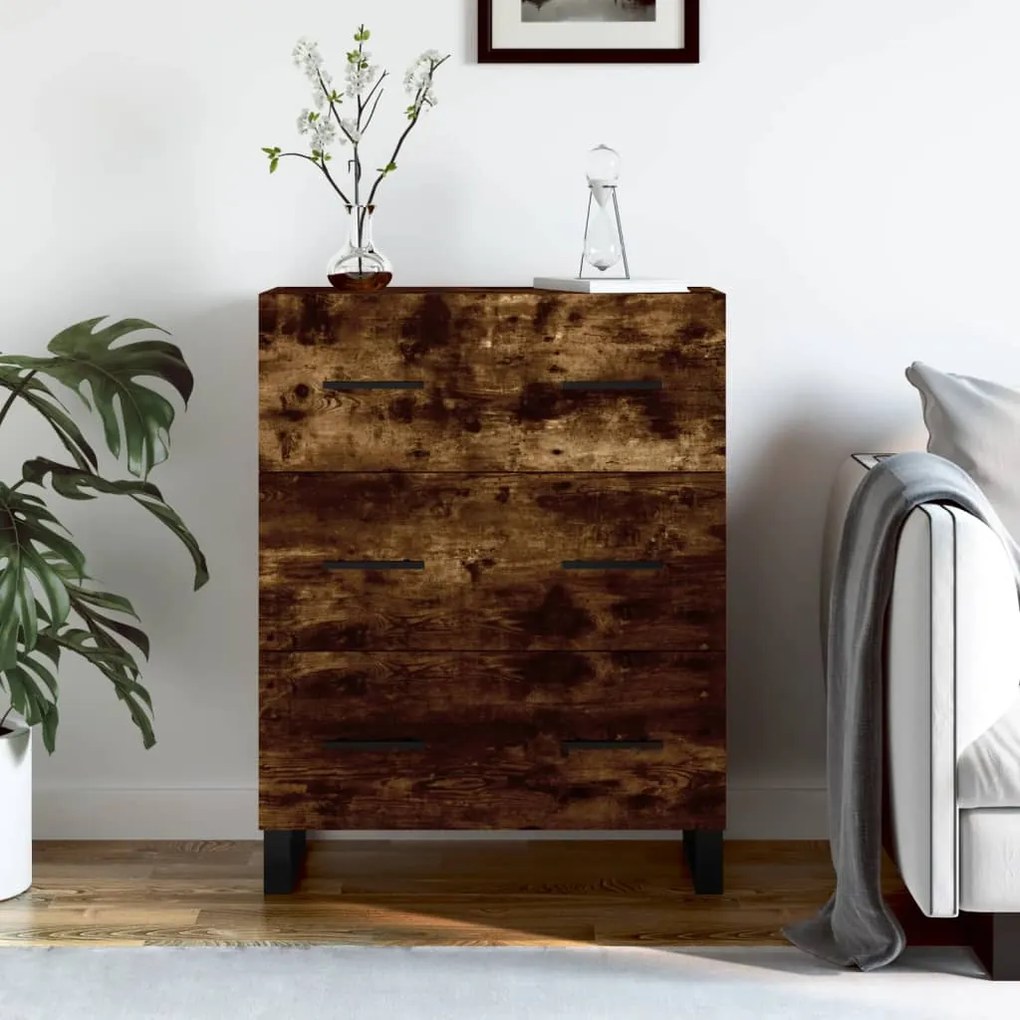 827881 vidaXL Сайдборд, опушен дъб, 69,5x34x90 см, инженерно дърво