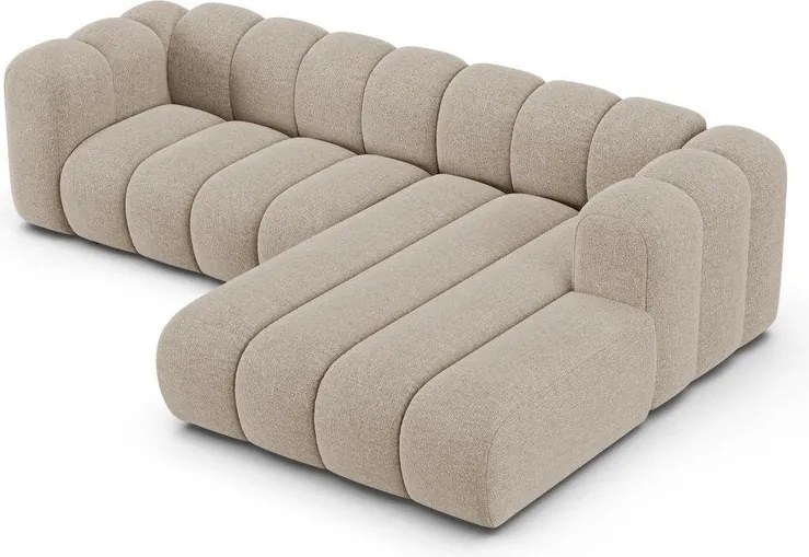 Бежов шенилов ъглов диван (десен ъгъл) Lupine – Micadoni