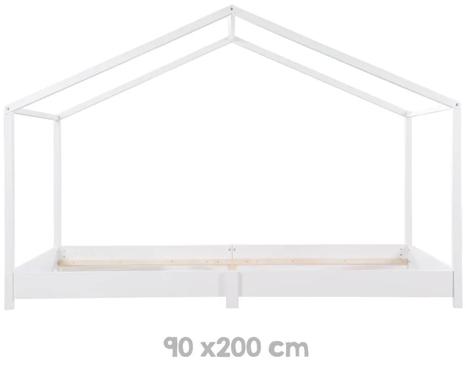 Бяло детско легло тип къща 90x200 cm Montessori – Roba