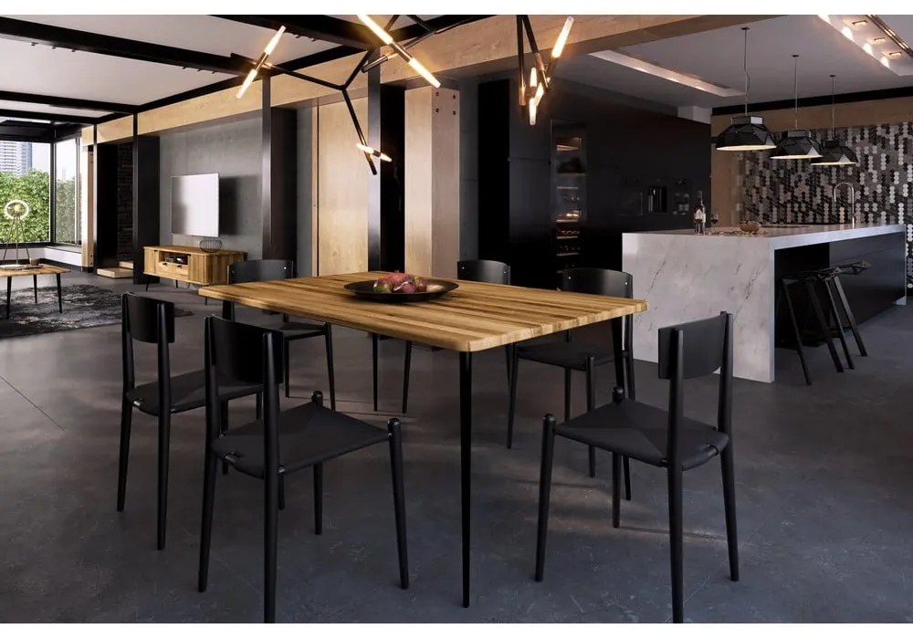 Дъбова маса за хранене 200x90 cm Kula - The Beds