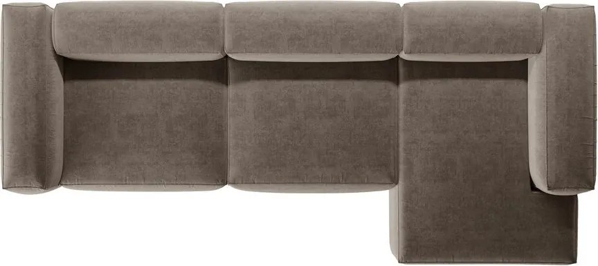 Кафяв ъглов диван (десен ъгъл) Bergamo – Cosmopolitan Design