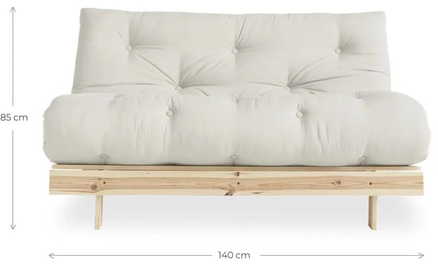 Кафяво-бежов разтегателен диван 140 cm Roots - Karup Design