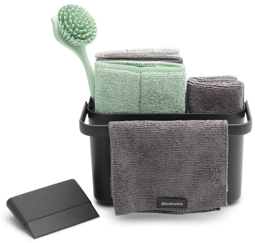 Тъмносив комплект за миене на съдове от рециклирана пластмаса SinkSide – Brabantia