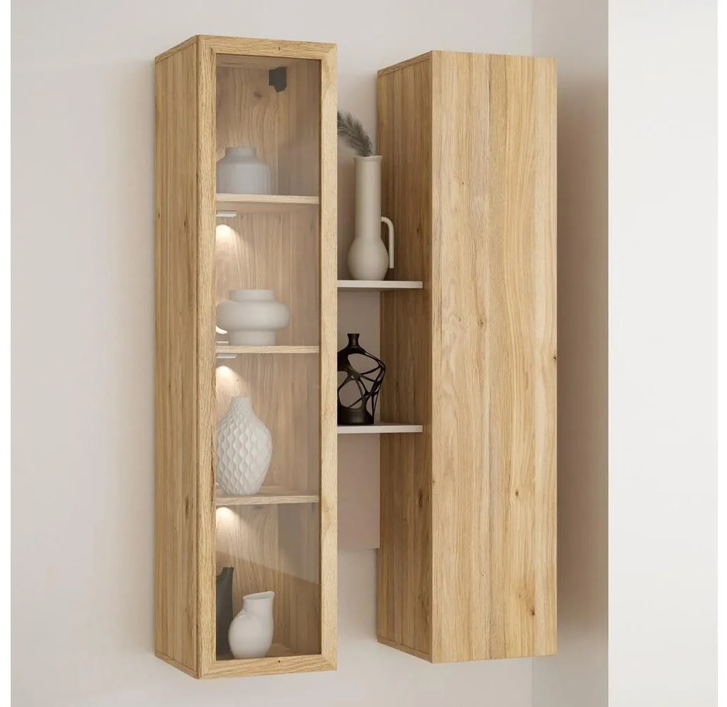 Стенна полица INAR дъб/бежова