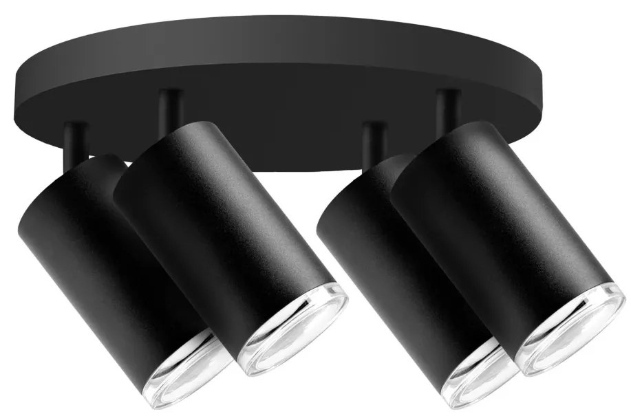 LED RGBW димируемо точково осветително тяло за баня TURYN 4xGU10/6,5W/230V IP44 черно