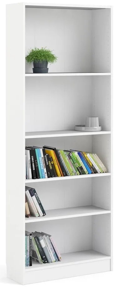 Бял шкаф за книги 79x203 cm Basic - Tvilum