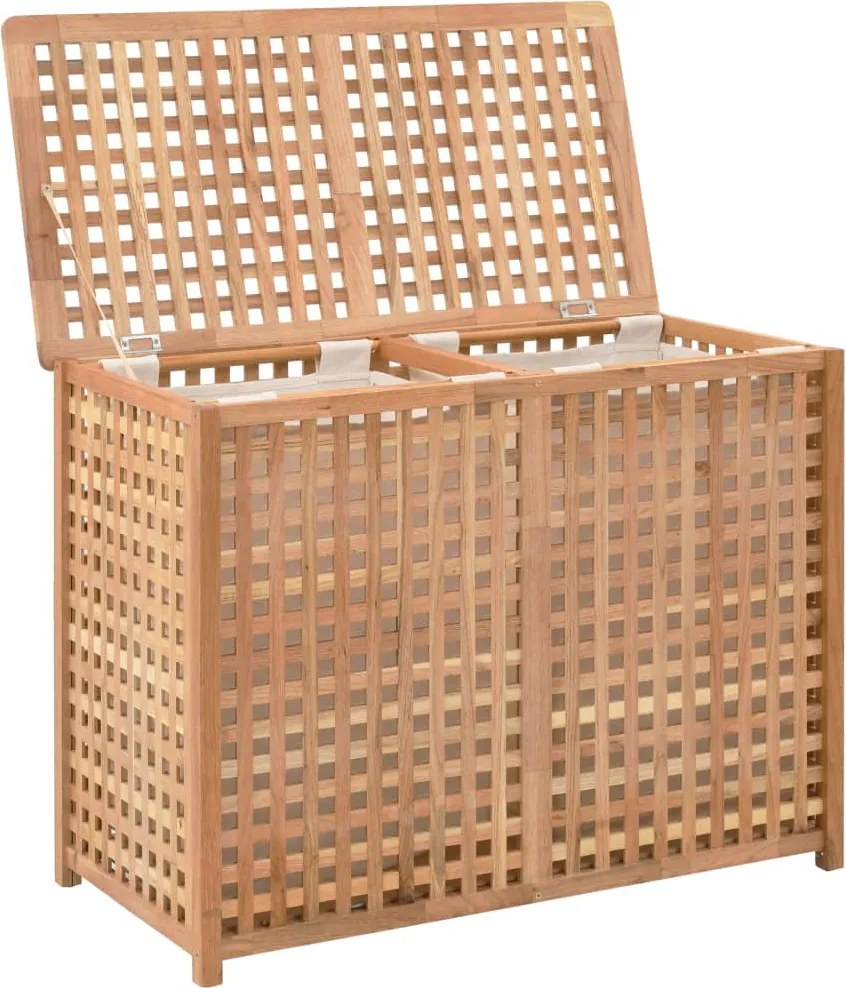 247604 vidaXL Кош за пране 39x39x65 см масивно орехово дърво