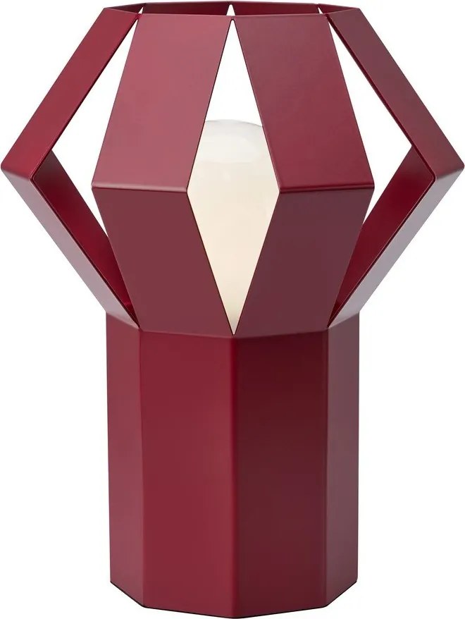 Червена метална настолна лампа с метален абажур (височина 27 cm) Octa – Markslöjd