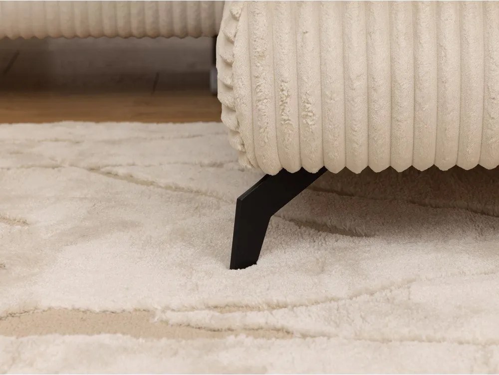 Бежов ъглов диван от рипсено кадифе (десен ъгъл L форма) Marbeya – Ropez