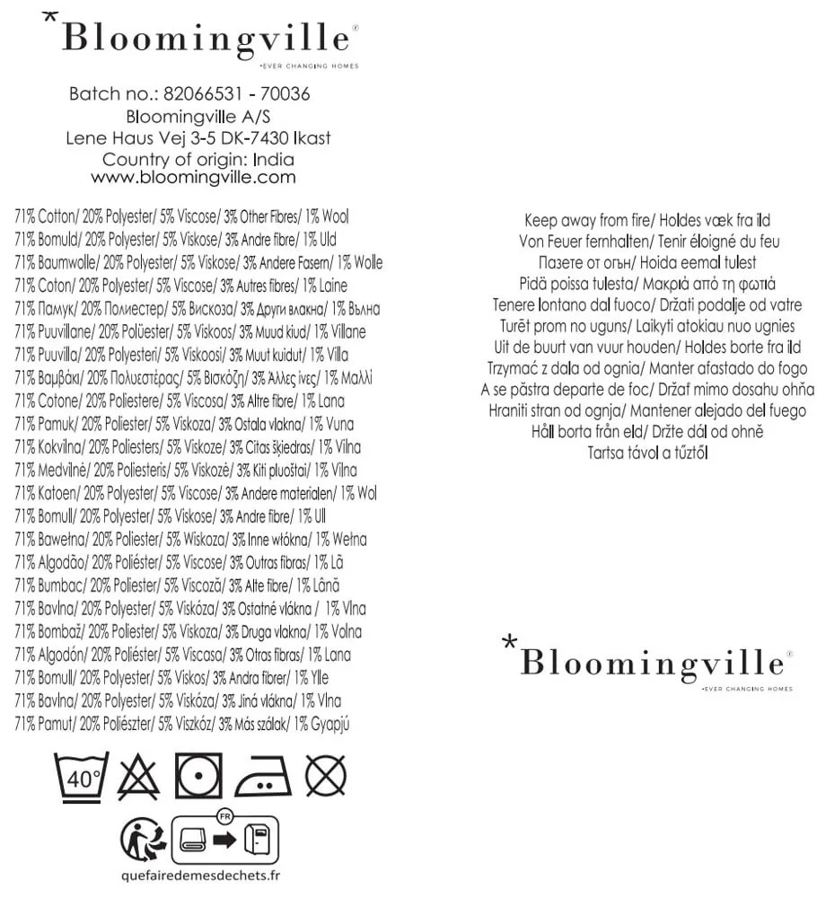 Кафяво одеяло от рециклиран памук 130x160 cm Salobre – Bloomingville