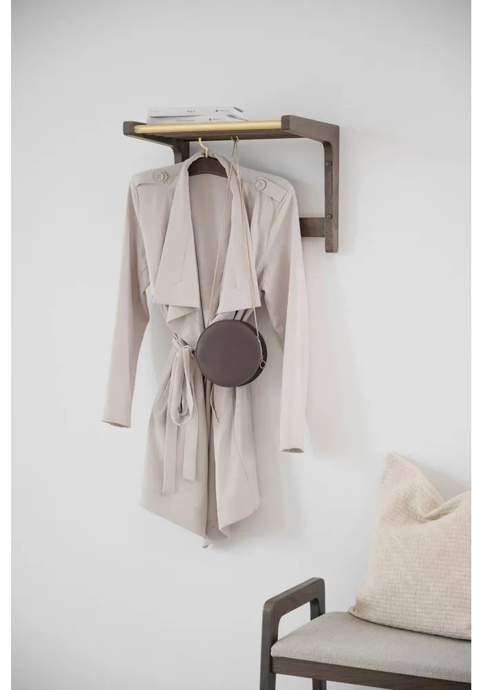 Тъмнокафява дъбова закачалка за стена Inverness - Rowico