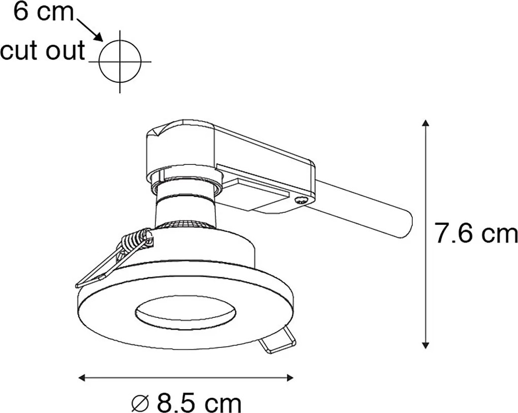 Интелигентен вграден прожектор за баня бял с Wifi GU10 - Shed