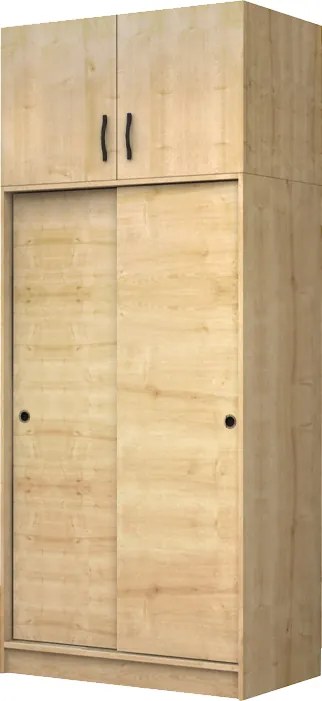Шкаф с две плъзгащи се врати Regio от меламин в дъбов цвят 100x60x240см.