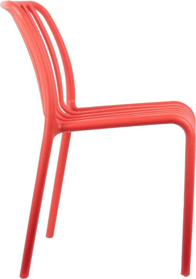 Светлочервен пластмасов трапезен стол Glee – Leitmotiv