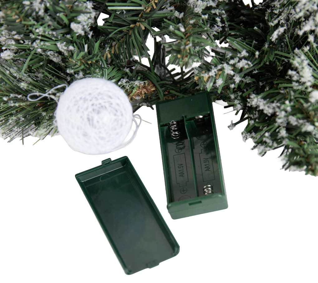 Коледен гирлянд бял с червено 270 см вкл. LED с таймер - Jack