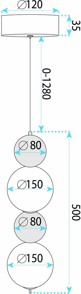 LED висящ полилей LHJ116-2CP четкано злато