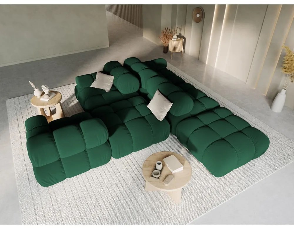 Зелен кадифен диван 282 cm Bellis - Micadoni Home