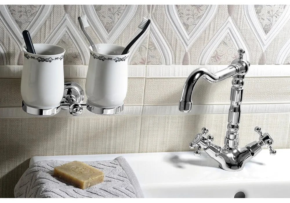 Стояща батерия за мивка в лъскаво-сребрист цвят Antea – Sapho