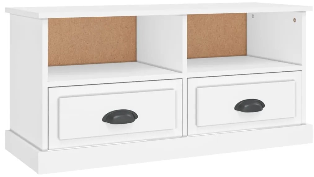 816464 vidaXL ТB шкаф, бял, 93x35,5x45 см, инженерно дърво