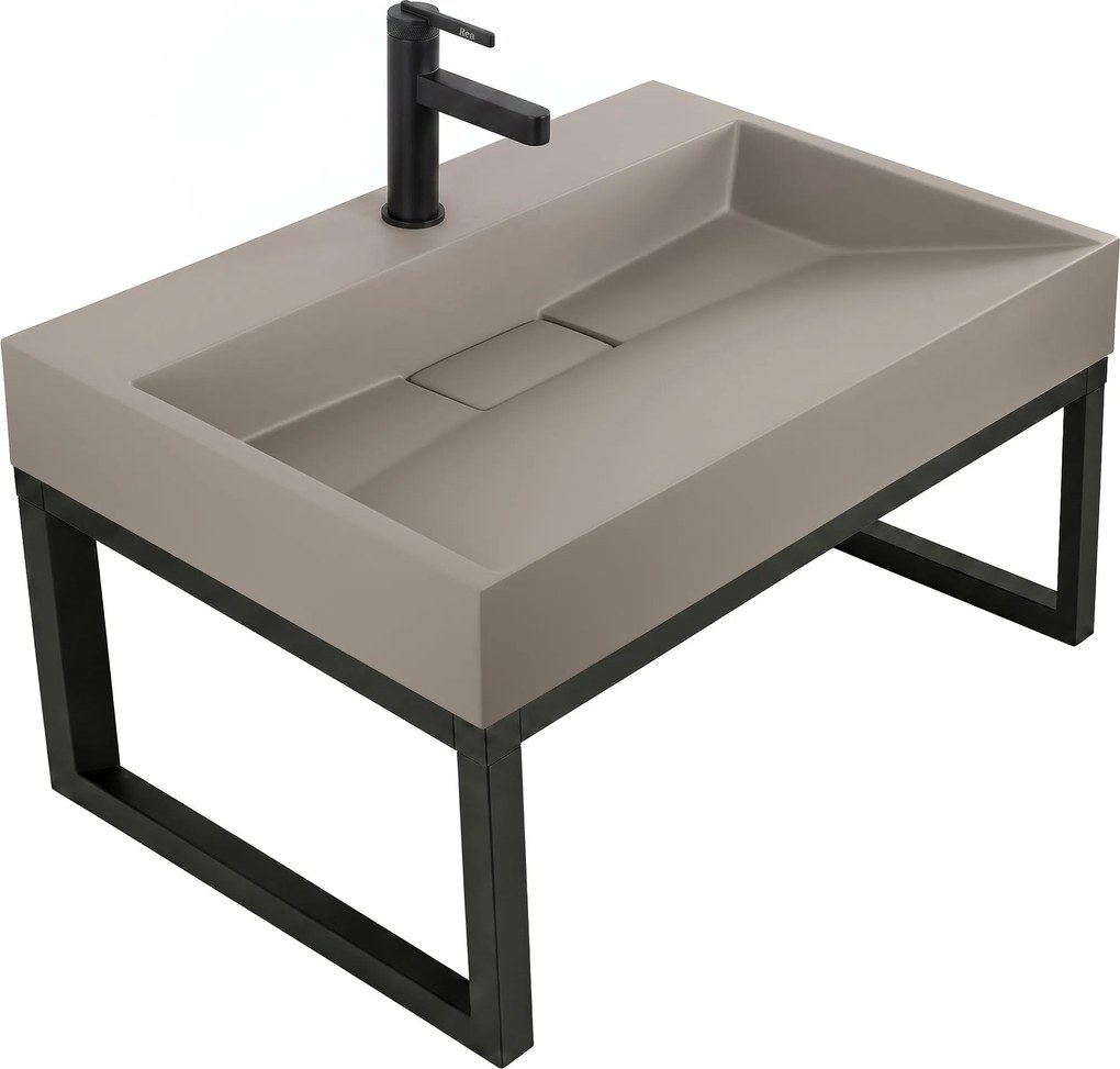 Мивка от конгломерат Rea GOYA TAUPE 70CM + стелаж