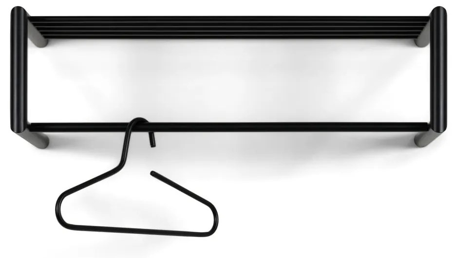 Черна метална стенна закачалка с рафт 80 cm Smooth – Spinder Design