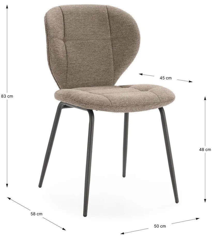 Бежови трапезни столове в комплект от 2 бр. Maori – Marckeric