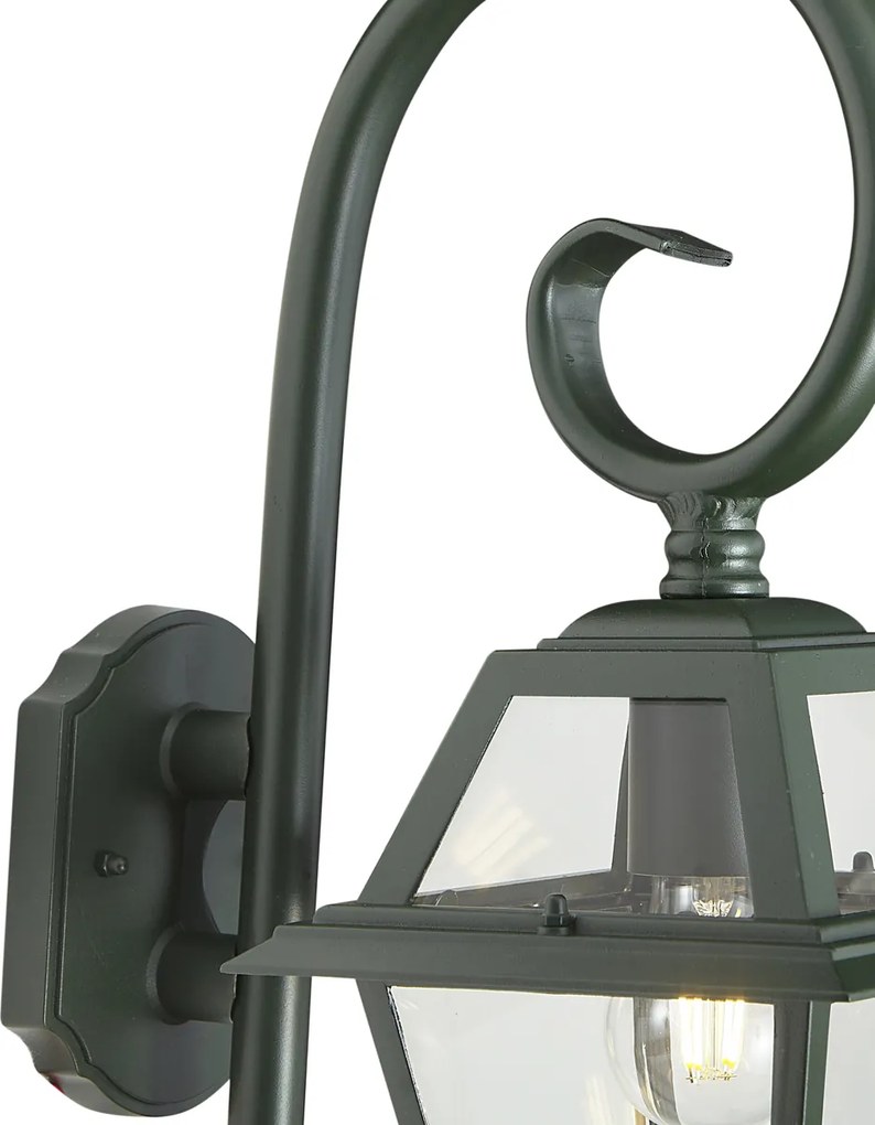 Класически външен стенен фенер тъмнозелен IP44 - Berta