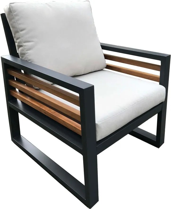 Сив алуминиев градински комплект за отдих за 5 души Colmar – Rojaplast