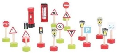 Bigjigs - Комплект от пътни знаци