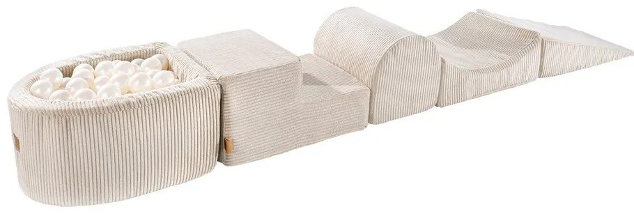 Кремава велурена катерушка от пяна 250x45x30 cm Montessori – Meowbaby