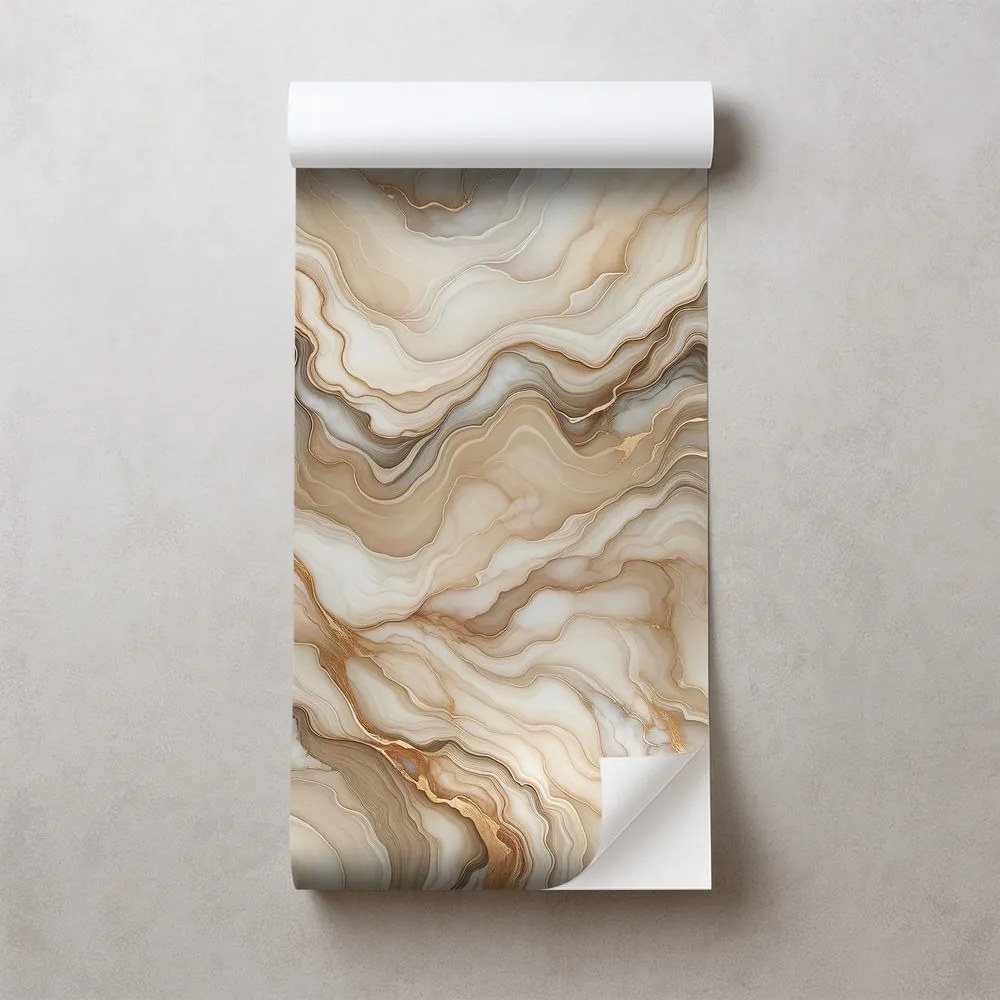 Самозалепващ тапет – Мраморна елегантност в златни тонове