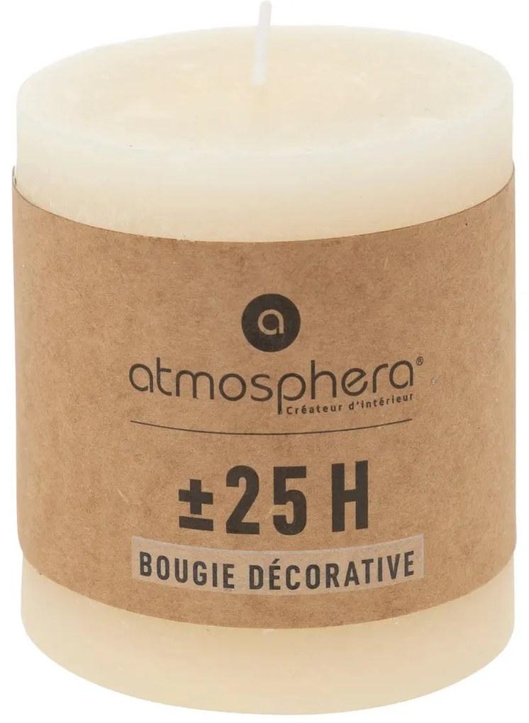 Свещ без аромат atmosphera Olia, Кръгла, 6.7x7 cm - Тъмносив