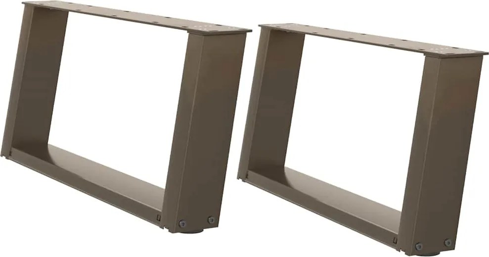 4012751 vidaXL Крака за масичка за кафе, U-образни, 2 бр., естествена стомана, 60 x (30-31) см, стомана