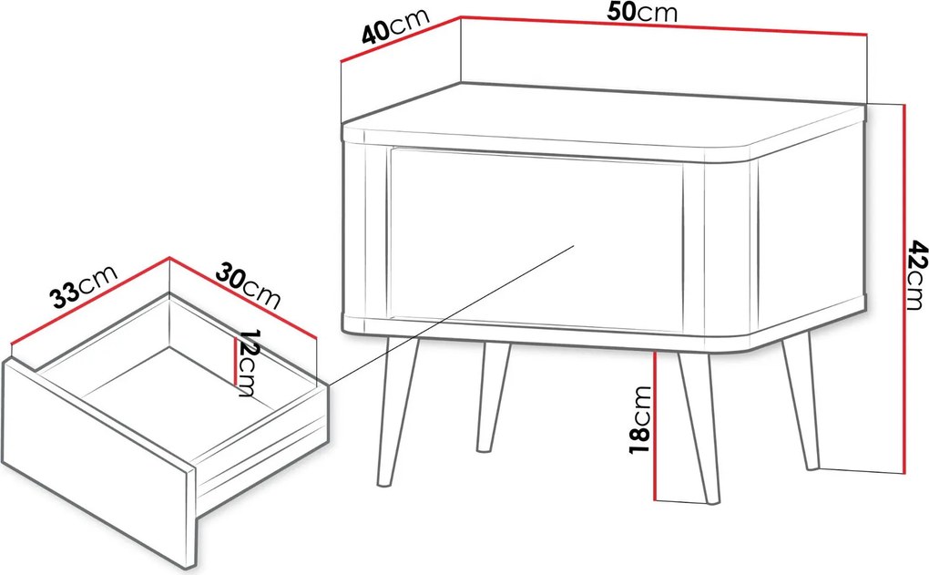 Нощно шкафче Marly Reg-Кафяво
