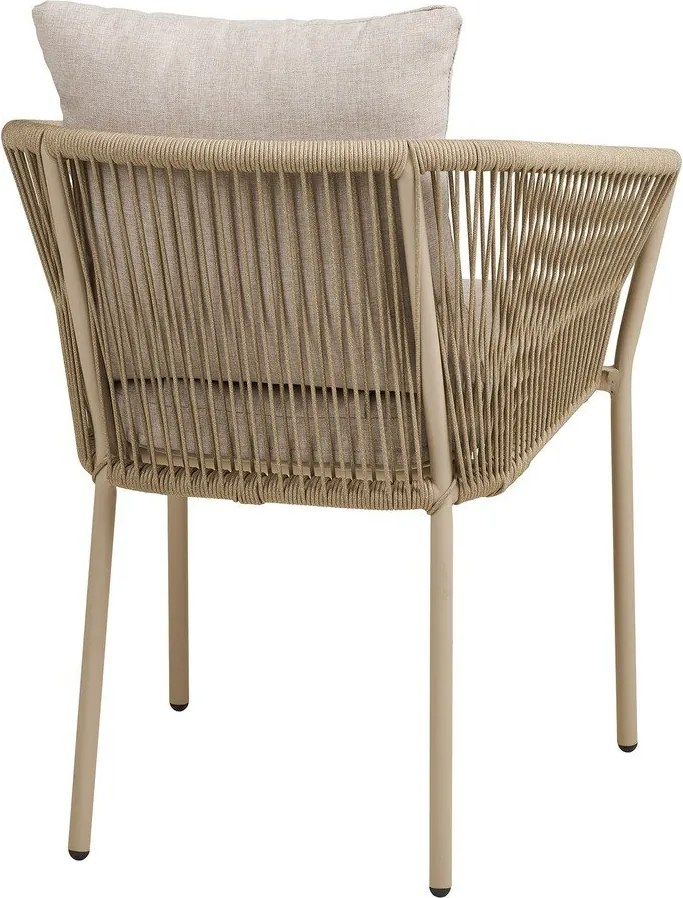 Бежов градински стол метален/подплатен Salerno – House Nordic