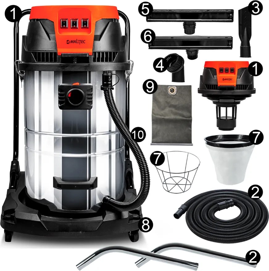 Индустриална прахосмукачка без торбичка MALTEC ML3600W 3000W 80L