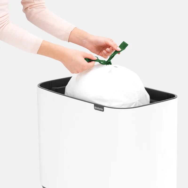 Кош за боклук Brabantia Bo Touch 651118, 3x11 л, Плавно и безшумно отваряне, Голям отвор, Тъмносив