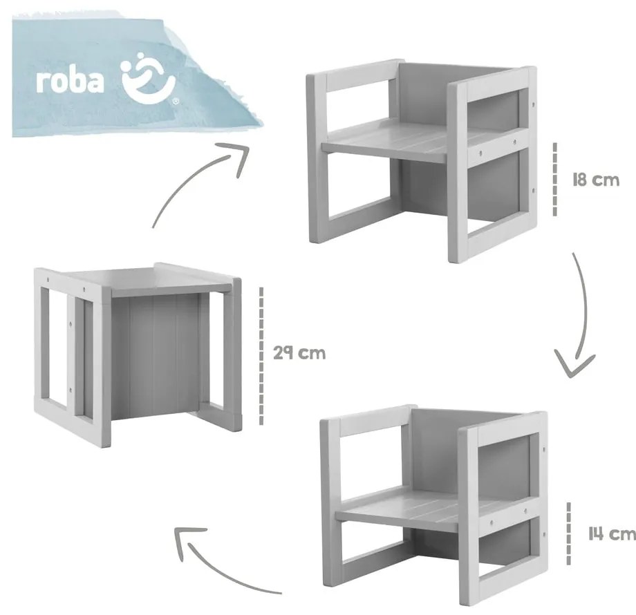 Сив детски стол – Roba