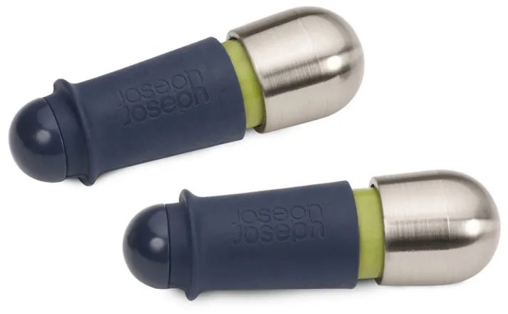 Комплект 2 бр тапи за вино Joseph Joseph 20110, Херметично уплътнение, Индикатор за заключване, Син/инокс