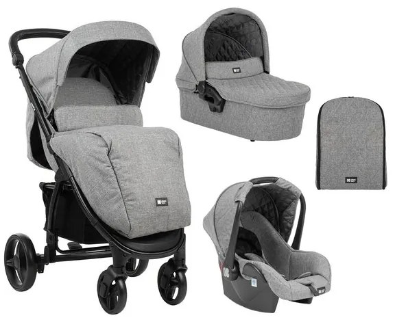 Бебешка количка 3в1 Madrid KIKKABOO - Dark Grey Melange