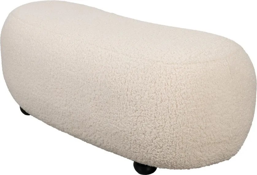 Кремава подплатена пейка от прежда с примки от букле Noxx – White Label