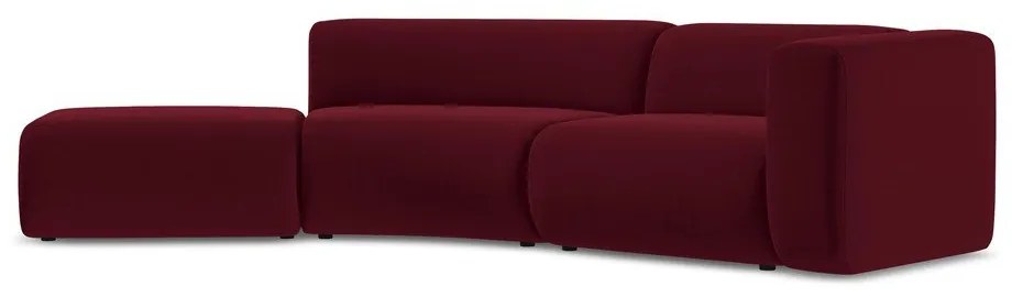 Бордо кадифен шезлонг (ляв ъгъл) Ekahi – Makamii