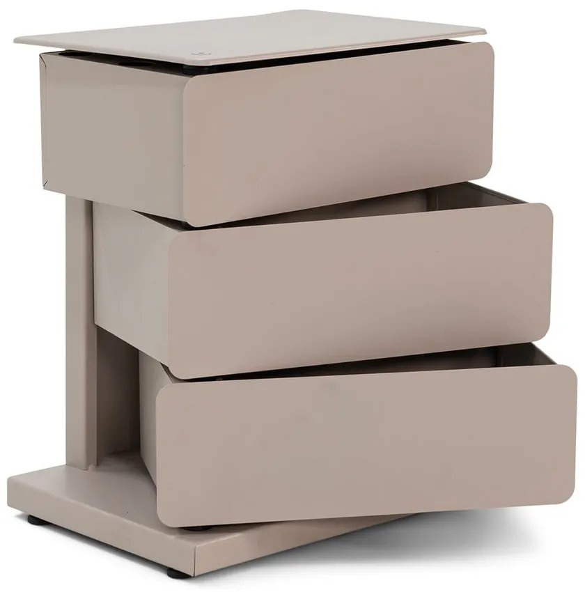 Кафяво-сив метален скрин 37x45x26 cm Joey – Spinder Design