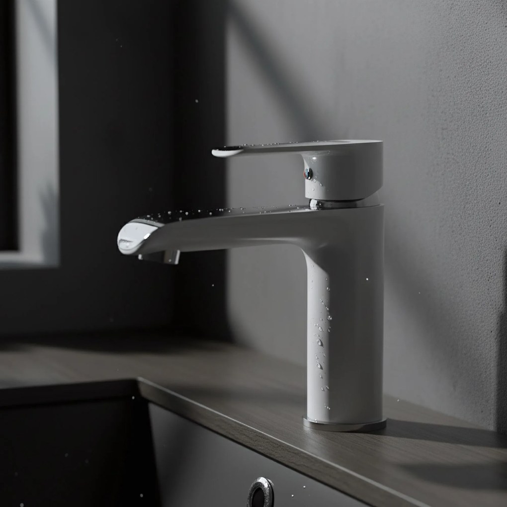 Смесител за мивка REA Bloom White Chrom Low