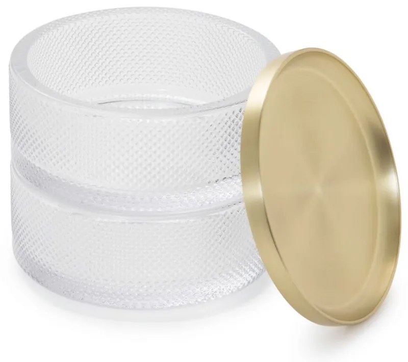 Стъклена кутия за бижута с капак в златист цвят Tesora - Umbra